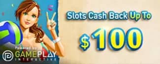Cashback slots game promotion, get cashback up to $100.